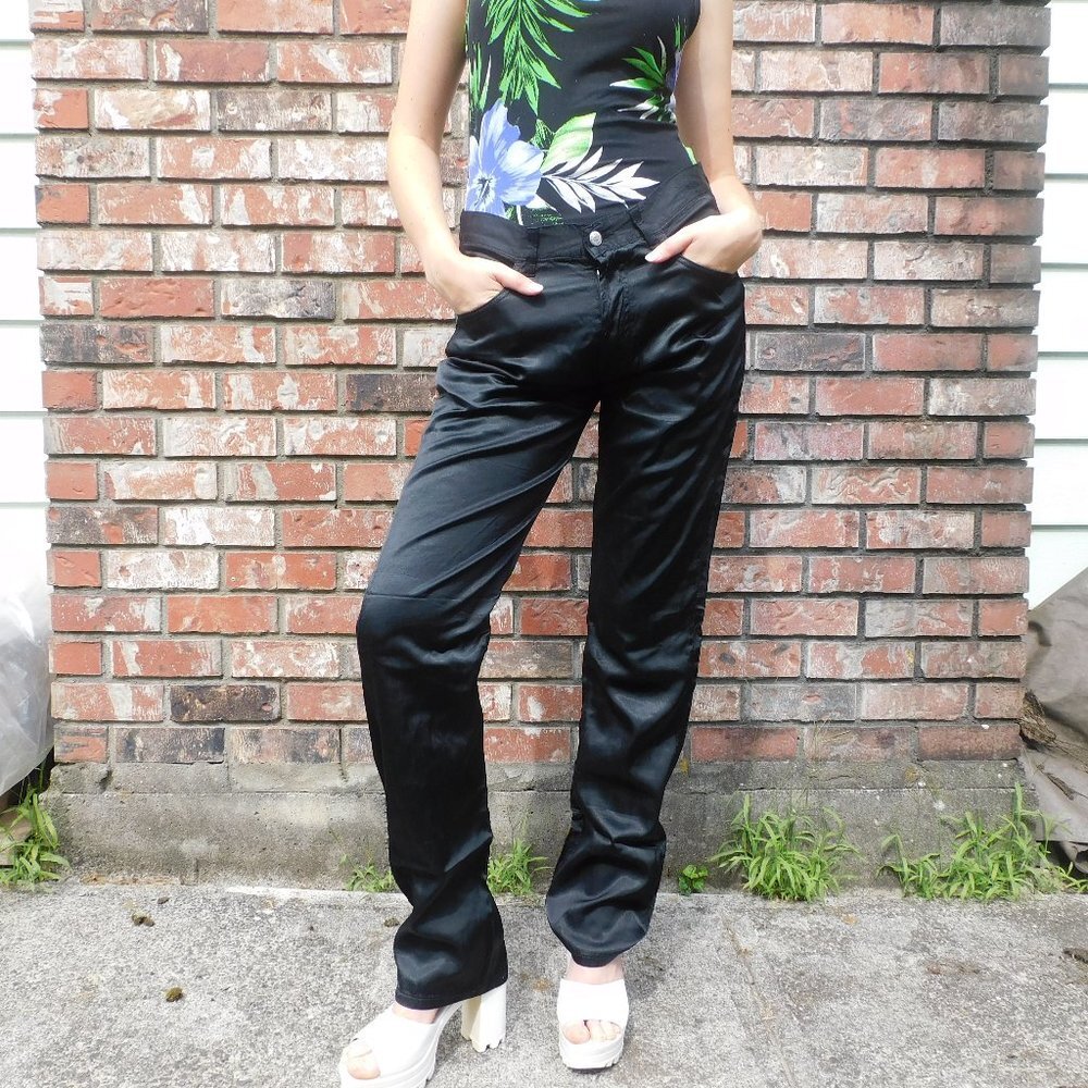 Katherine Hamnett satin straight leg pant
